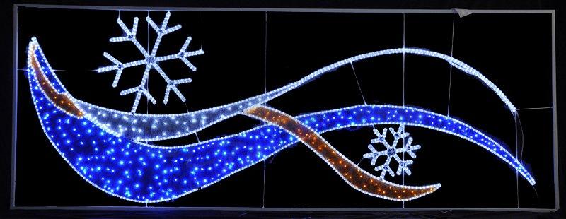 Фигура Light-neon "Большая и маленькая снежинка в полете" - фото 1 - id-p220248106