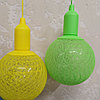 Лампа - светильник (ночник) Хлопковый шар подвесная декоративная, диаметр шара 20 см. Зеленый, фото 9