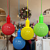 Лампа - светильник (ночник) Хлопковый шар подвесная декоративная, диаметр шара 20 см. Синий, фото 8