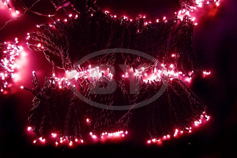 Светодиодная гирлянда Light-neon "Клип лайт" розовый 5 нитей по 20 м - фото 1 - id-p220248499