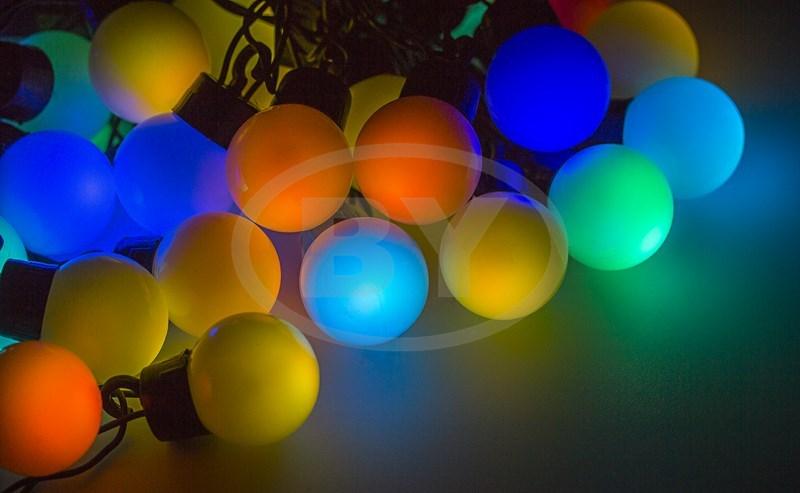 Светодиодная гирлянда "LED шарики" RGB 10 м Ø 50 мм - фото 1 - id-p220248534