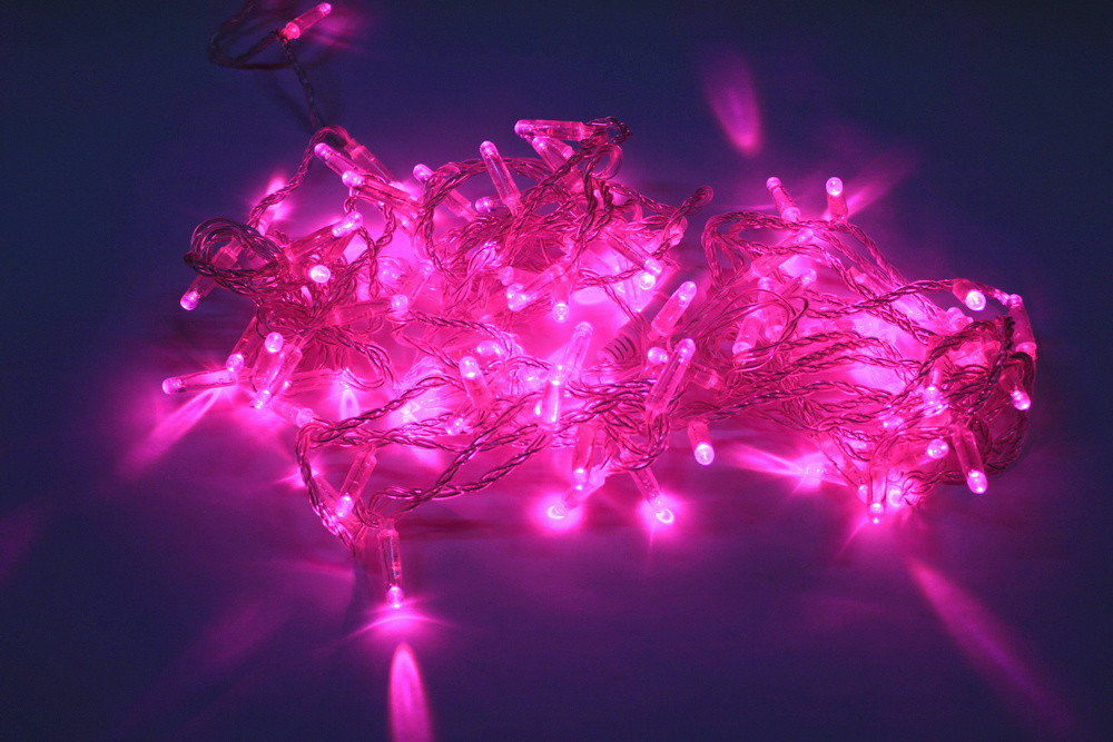 Гирлянда постоянного свечения IQ LED 10M, 240V, розовая - фото 1 - id-p220248593
