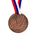 Медаль призовая 079 диам 6 см. 3 место, триколор. Цвет бронз. С лентой, фото 2