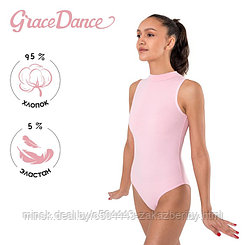 Купальник гимнастический Grace Dance, без рукавов, р. 44, цвет розовый