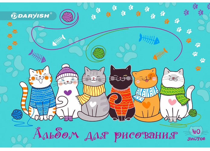 Альбом для рисования А4 Darvish 40 л., «Очаровательные котята» - фото 4 - id-p220258349