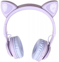 Наушники беспроводные Hoco W39 Cat Ear Kids BT Headphones Purple, сиреневые