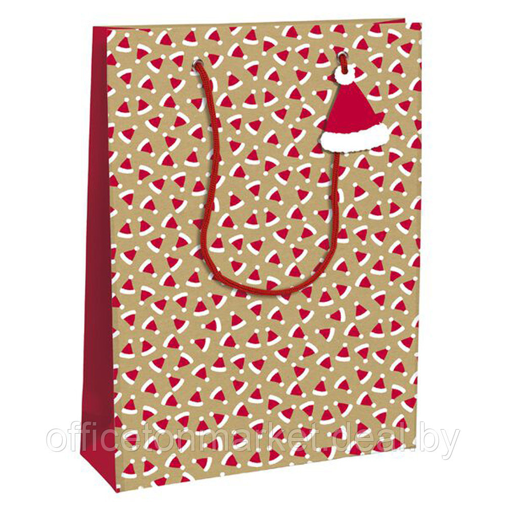 Пакет бумажный подарочный "Gingerbread", 26.5x14x33 см, разноцветный - фото 1 - id-p218112260