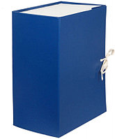 Короб архивный бумвиниловый на завязках OfficeSpace корешок 150 мм, 240*320*150 мм, синий