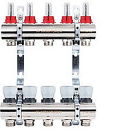 Коллекторная группа ЛАТ 1"х3/4"-3вых (расх/рег) PF, 800.3