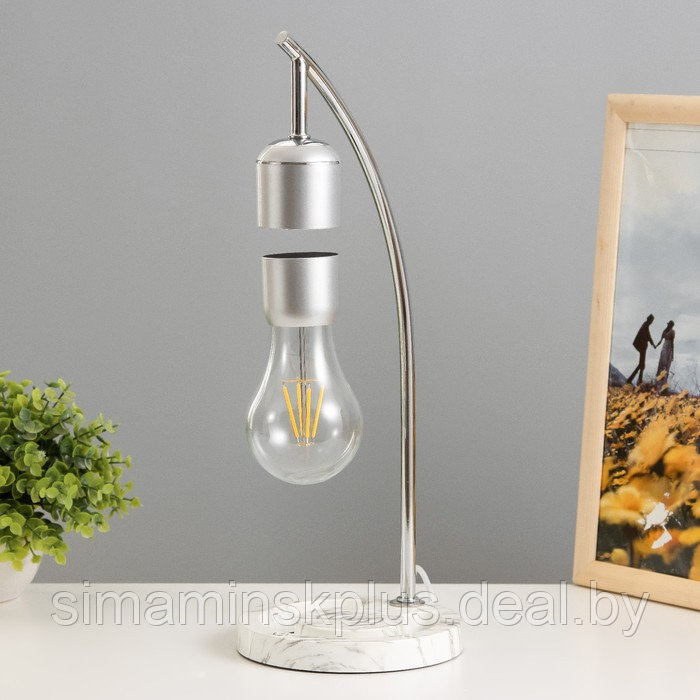 Настольная лампа "Левитация" LED 5Вт от сети (1,5м) серебро 16х10х36,7 см - фото 1 - id-p220259061