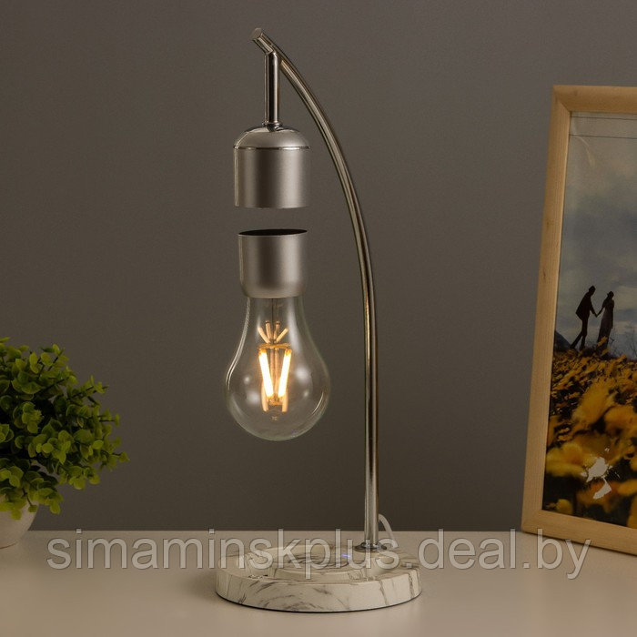 Настольная лампа "Левитация" LED 5Вт от сети (1,5м) серебро 16х10х36,7 см - фото 2 - id-p220259061