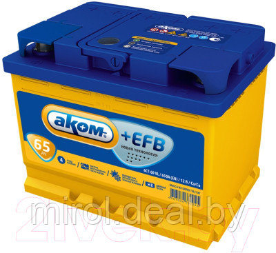 Автомобильный аккумулятор AKOM 6СТ-65 Рус+EFB L+ - фото 1 - id-p220260930