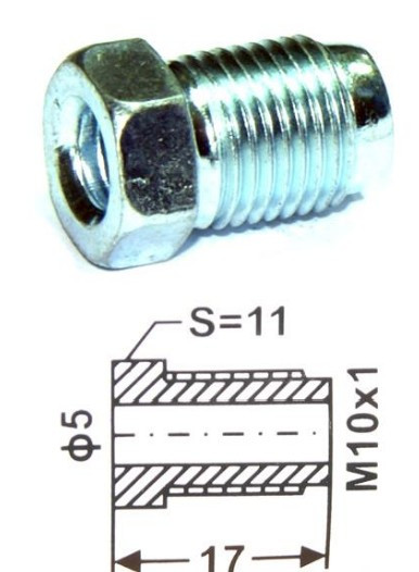 Штуцер тормозной трубки Z105 "папа" М10х1 - фото 3 - id-p220261620