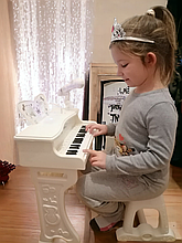 Детский электросинтезатор (пианино) 6626 с микрофоном, стульчиком, светом и звуком