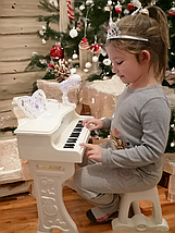 Детский электросинтезатор (пианино) 6626 с микрофоном, стульчиком, светом и звуком, фото 3