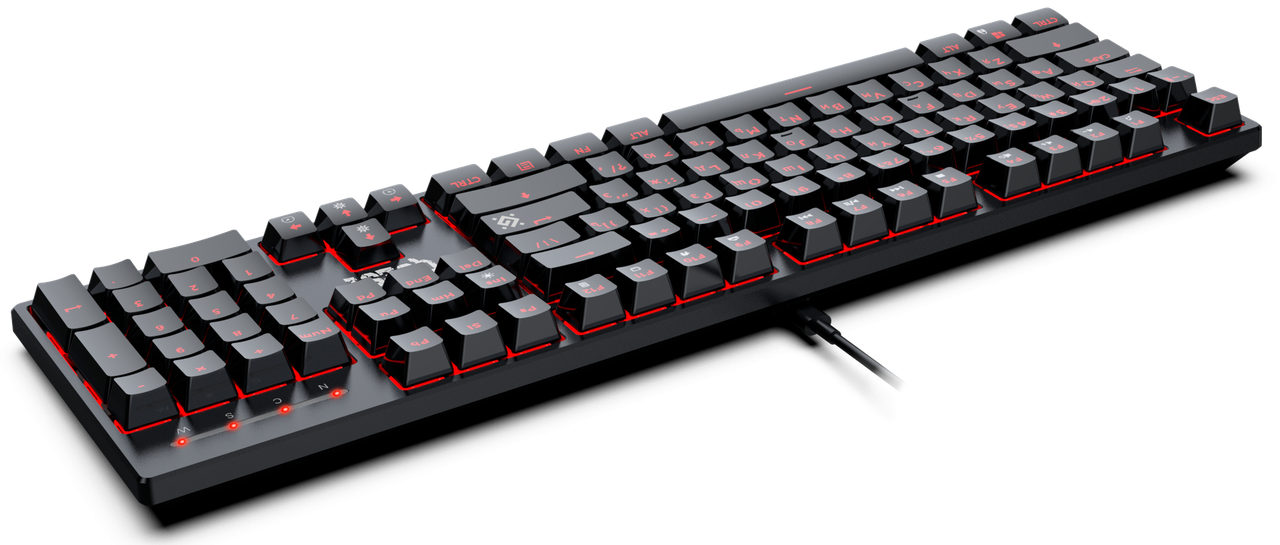 Клавиатура проводная механическая DEFENDER Quest GK-596 RU черная, 16 цветов подсветки, 104 клавиш, - фото 3 - id-p219647003