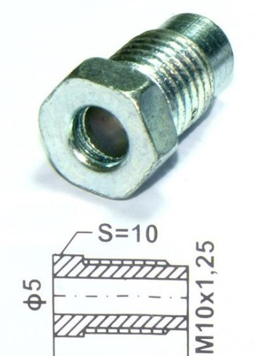 Штуцер тормозной трубки Z112 "папа" М10х1,25 - фото 2 - id-p220261743