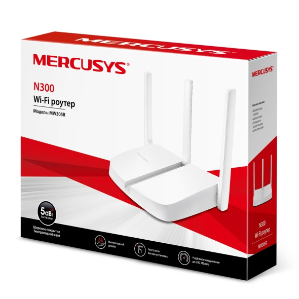 Wi-Fi Роутер (Маршрутизатор) Mercusys MW305R v2 (802.11n, 2.4 ГГц, WAN, 2-порта 10/100/300) - фото 5 - id-p219710872