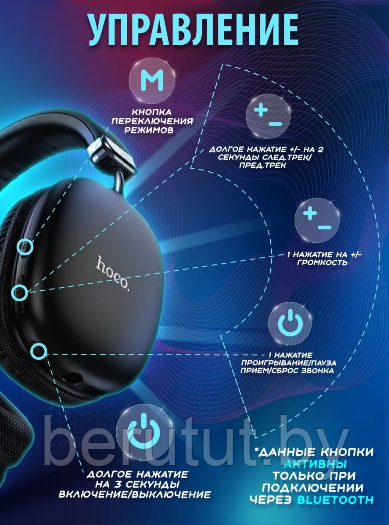 Наушники беспроводные большие полноразмерные bluetooth HOCO W35 - фото 4 - id-p220269378