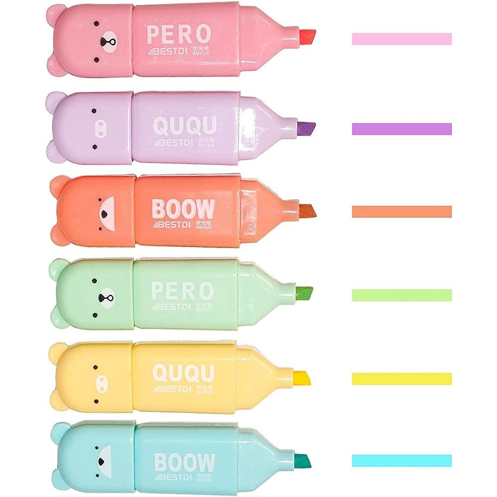 Набор маркеров текстовыделителей WEIBO «BOOW» 6 цветов (цена с НДС) - фото 2 - id-p144424136