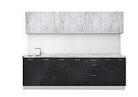 Кухня готовая Оля 2.6м МДФ Мрамор серый - Мрамор графитовый