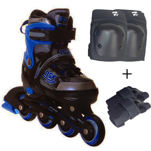 Роликовые коньки RGX Braman Blue + защита (S размер) - фото 1 - id-p95973882