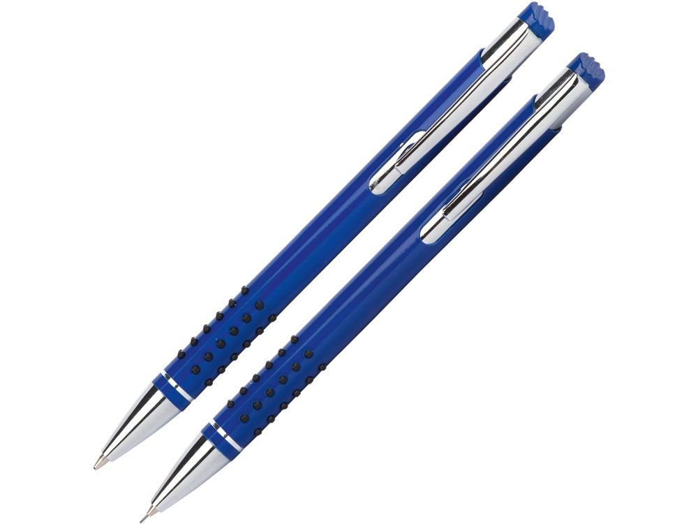 Набор Онтарио: ручка шариковая, карандаш механический, синий/серебристый - фото 1 - id-p220271121