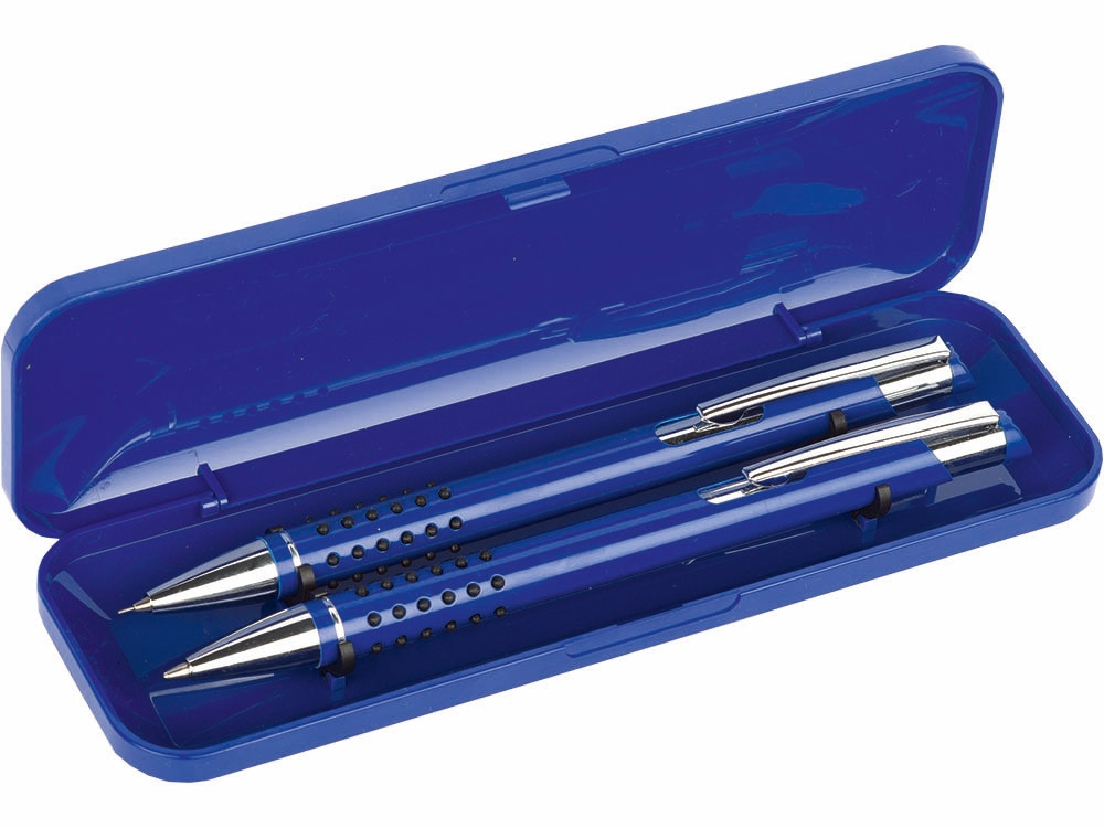 Набор Онтарио: ручка шариковая, карандаш механический, синий/серебристый - фото 2 - id-p220271121