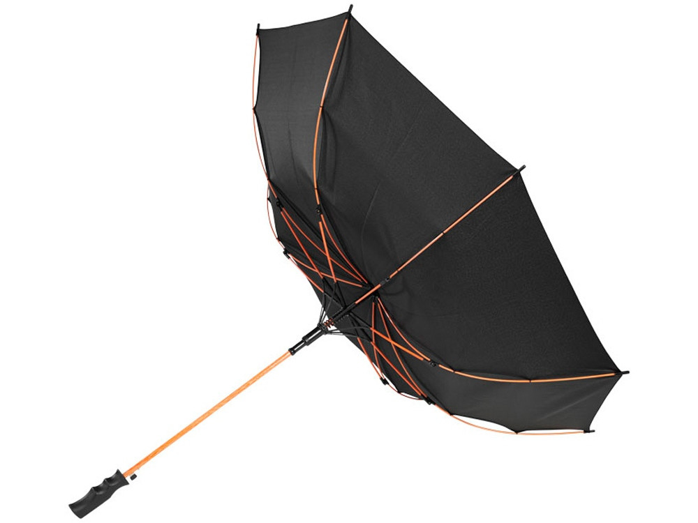 Зонт-трость Spark полуавтомат 23, черный/оранжевый - фото 4 - id-p220271123