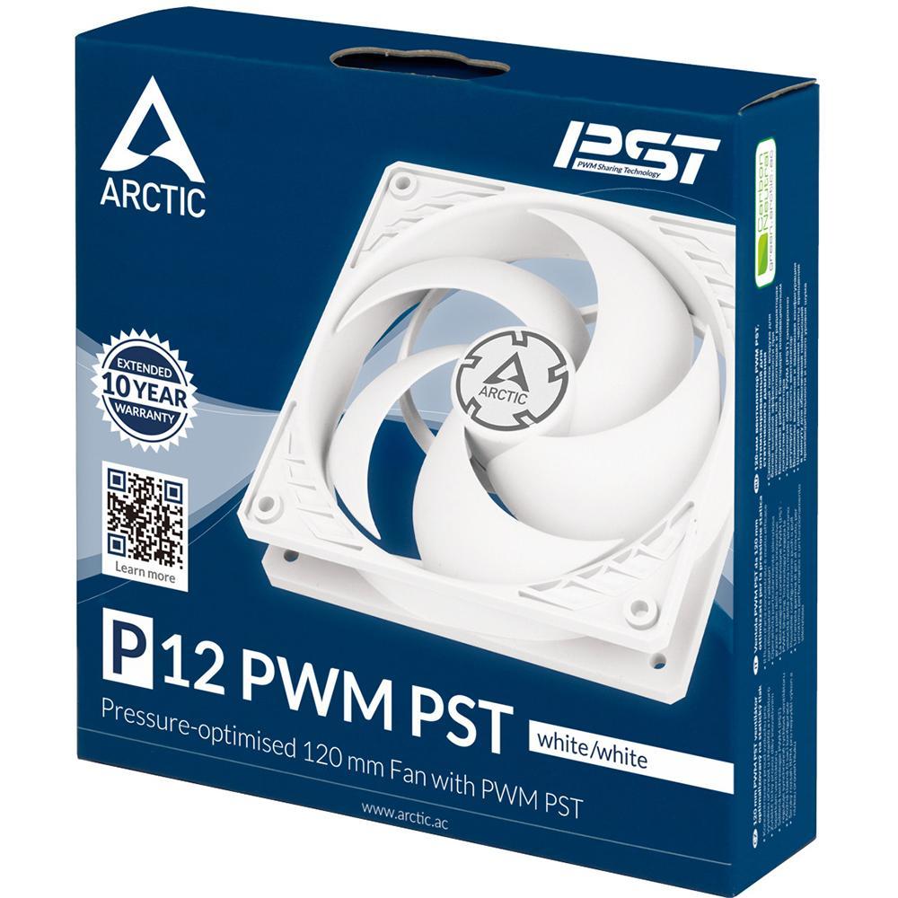 Вентилятор 120mm Arctic Cooling Arctic P12 PWM PST White (ACFAN00170A) 4пин, 120x120x25mm, 200-1800об/мин RTL - фото 1 - id-p212713367