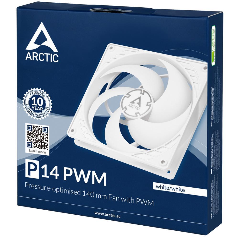 Вентилятор 140mm Arctic Cooling Arctic P14 PWM White (ACFAN00222A) 4пин, 140x140x27мм, 200-1700об/мин RTL - фото 1 - id-p215798666