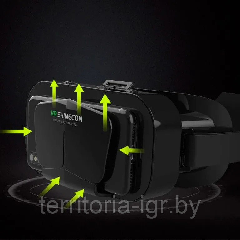 VR очки виртуальной реальности для смартфона G10 черный Shinecon - фото 9 - id-p220277523