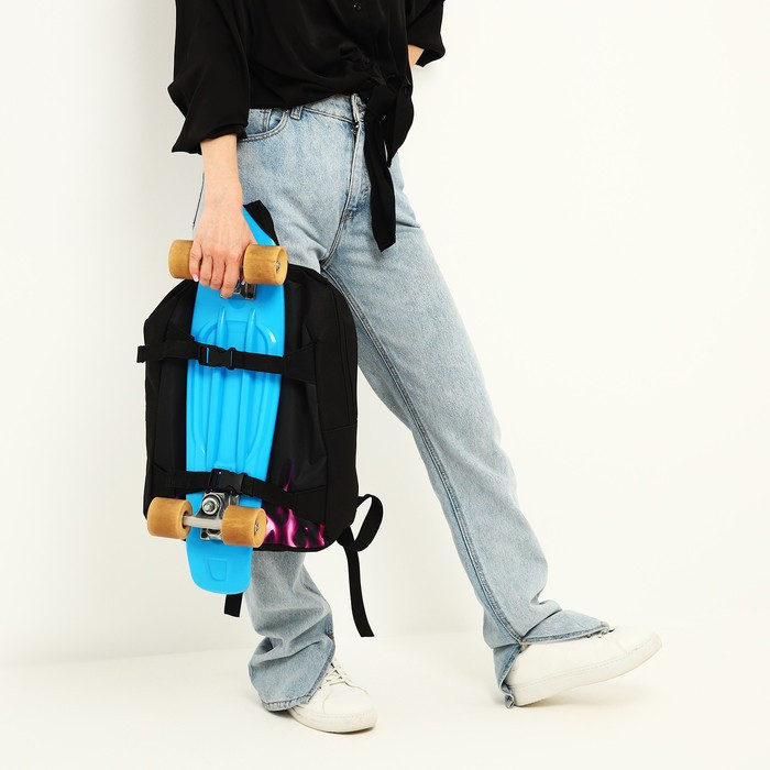 Рюкзак текстильный с креплением для скейта "Nice try", 38х29х11 см, цвет черный - фото 9 - id-p220282563