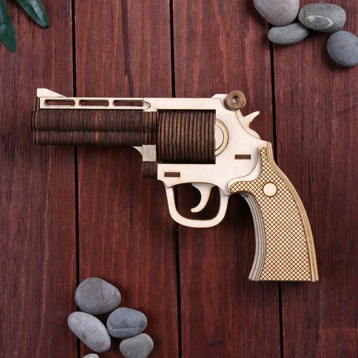 Сувенир деревянный пистолет "Револьвер" - фото 2 - id-p220282611