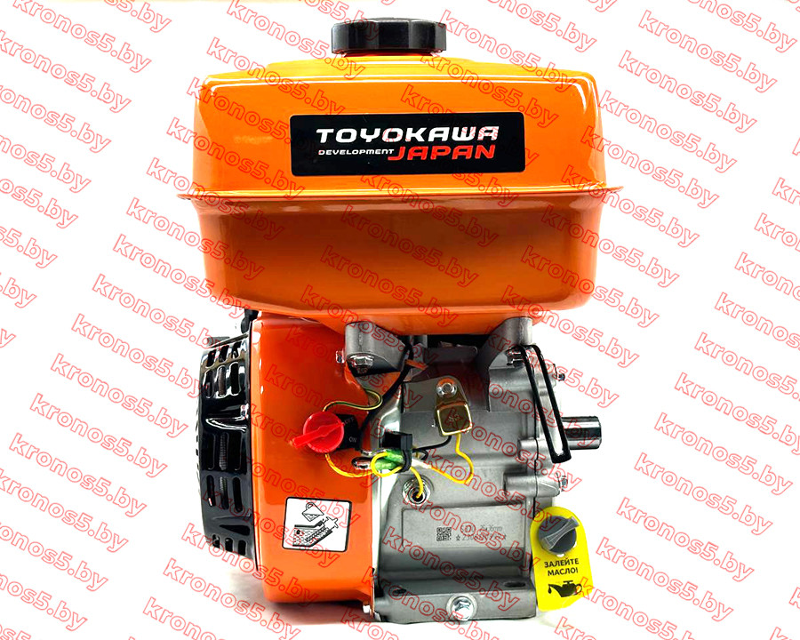 Двигатель Toyokawa S370 (под шлиц, 25х36 мм, 65х65 мм., 7 л.с., бензиновый без электростартера) - фото 3 - id-p220282635
