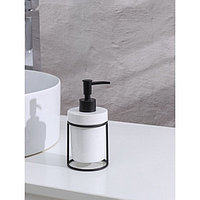 Дозатор для жидкого мыла на подставке SAVANNA «Геометрика», 250 мл, 15,4×8,5 см, цвет чёрный