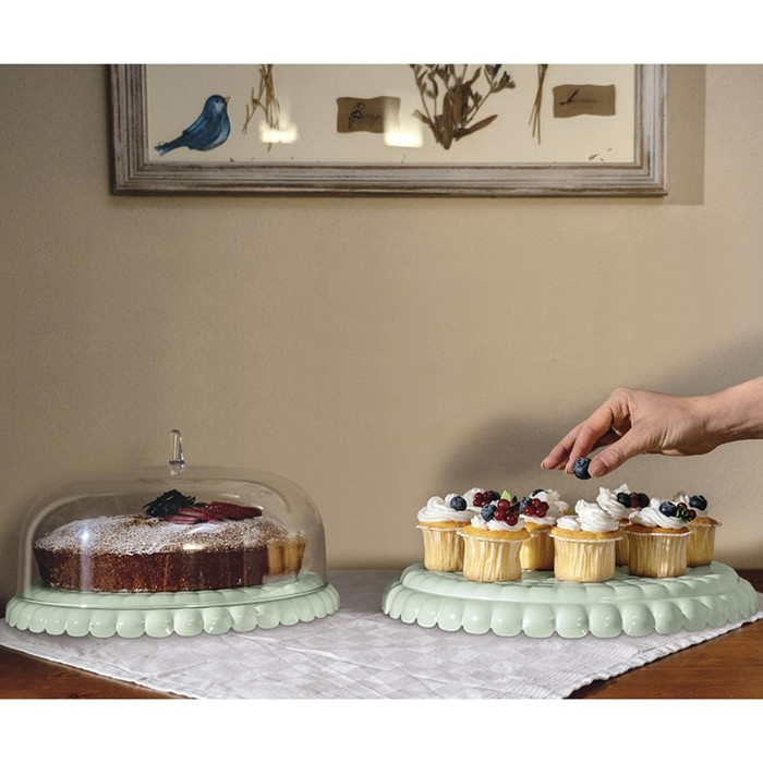 Подставка для торта с крышкой tiffany, D36 см, зеленая - фото 2 - id-p220285206