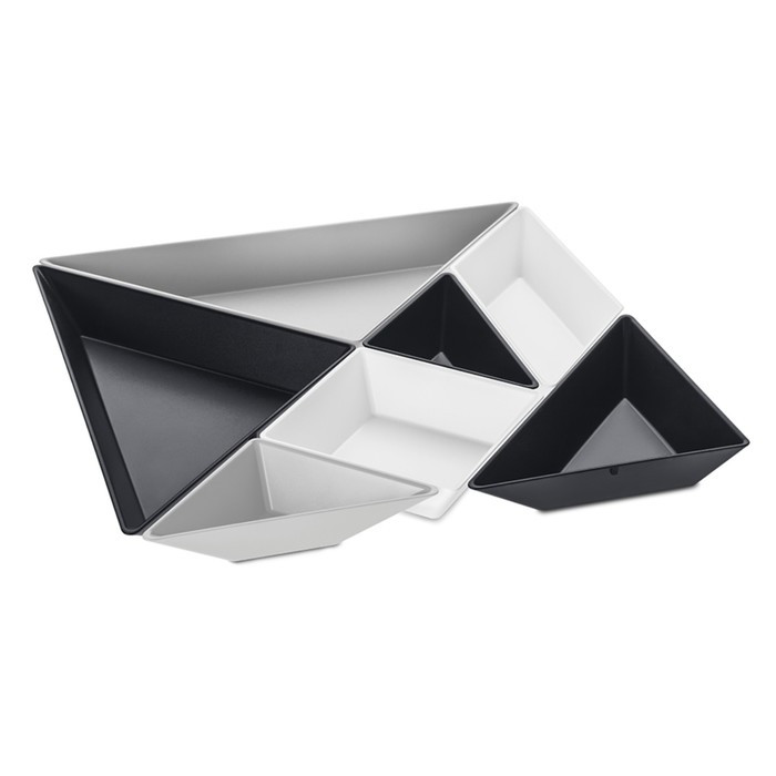 Менажница tangram ready, черно-бело-серая - фото 1 - id-p220284795
