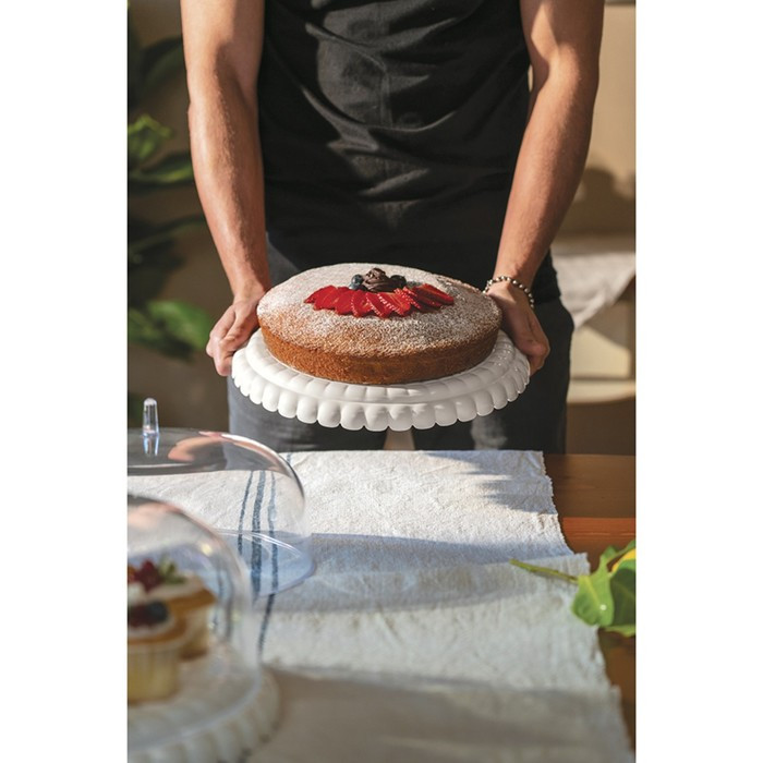 Подставка для торта с крышкой tiffany, D30 см, серо-бежевая - фото 3 - id-p220284797