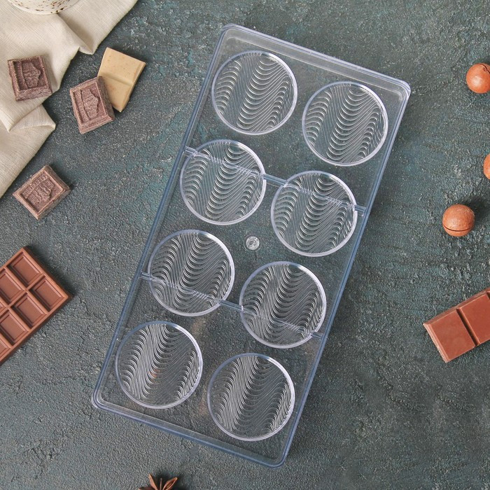 Форма для шоколада и конфет KONFINETTA «Круг», 33×16,4×2,5 см, 8 ячеек, цвет прозрачный - фото 2 - id-p220285384
