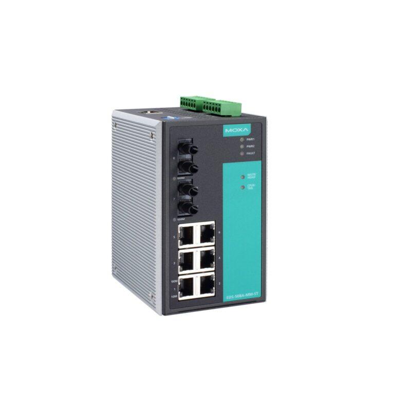 Промышленный управляемый резервируемый l2 коммутатор MOXA EDS-508A-T. 8 портов 10/100BaseT(X) IP30. от -40 до - фото 1 - id-p219346001