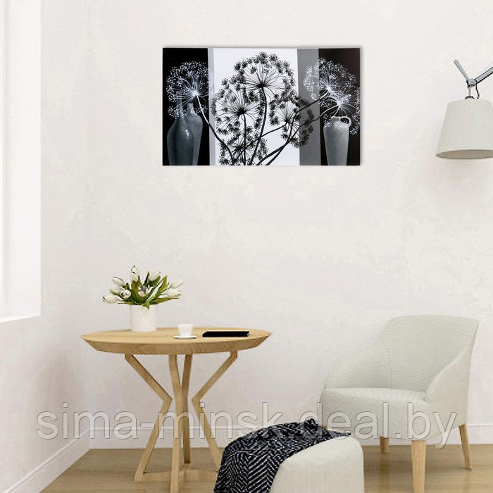 Картина-холст на подрамнике "Черно-белая" 60х100 см - фото 4 - id-p220286056