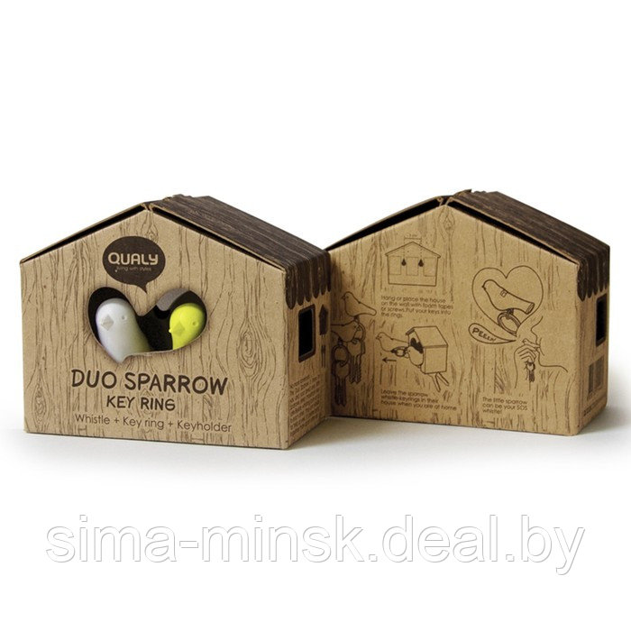 Держатель для ключей duo sparrow, коричневый/белый/розовый - фото 2 - id-p220286140