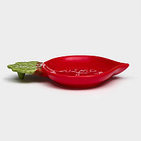 Тарелка "Редис", плоская, керамика, красный, 21 см, Иран