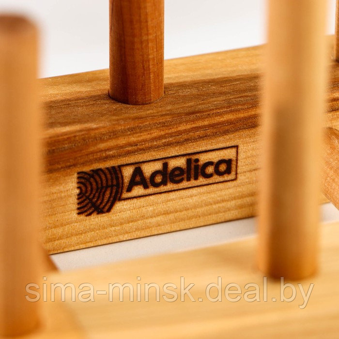 Подставка для разделочных досок, крышек и тарелок Adelica, пропитано минеральным маслом,17×13×13 см, берёза - фото 4 - id-p220287611