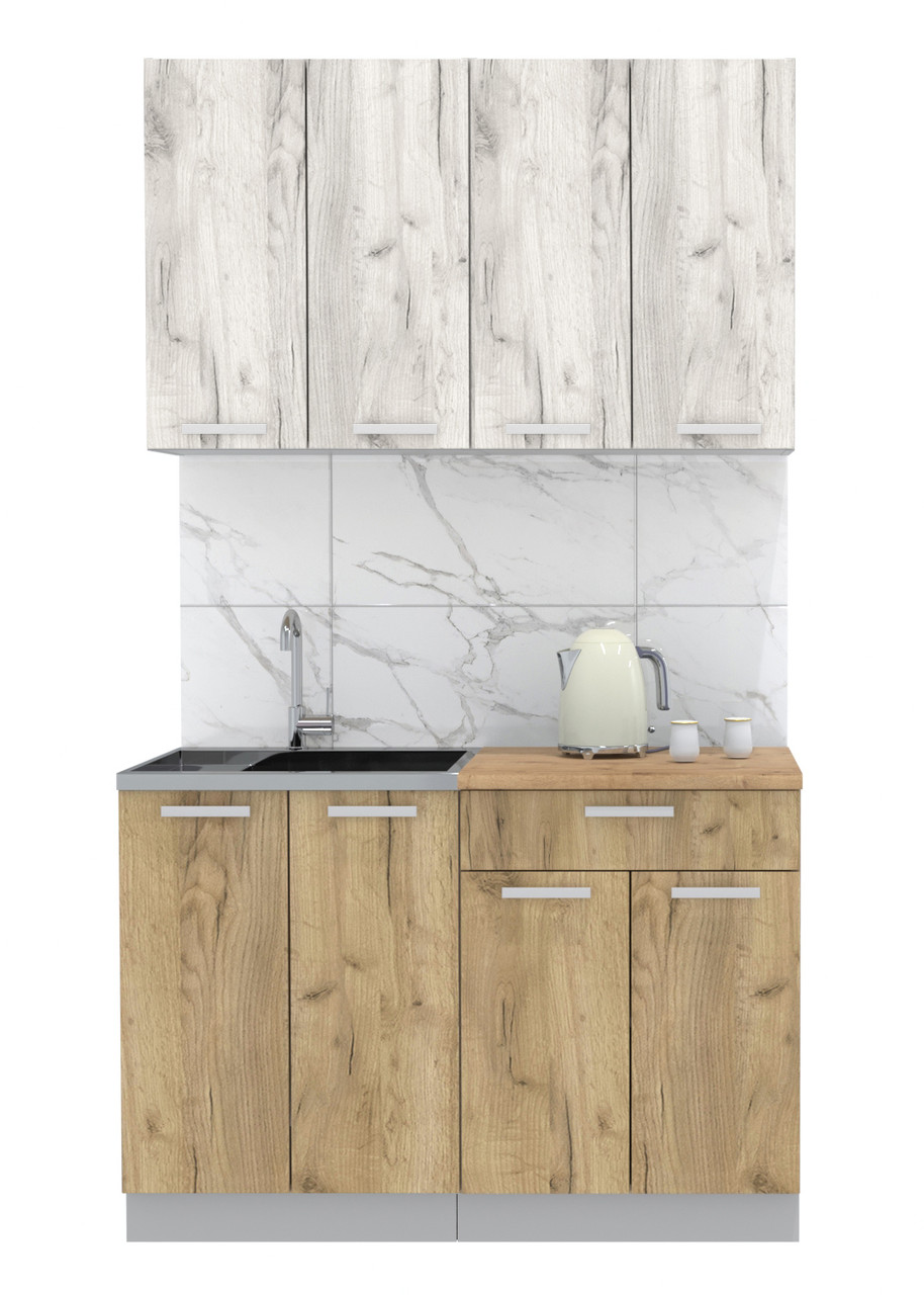 Кухня Мила Лайт 1.2 Дуб белый - Дуб золотой