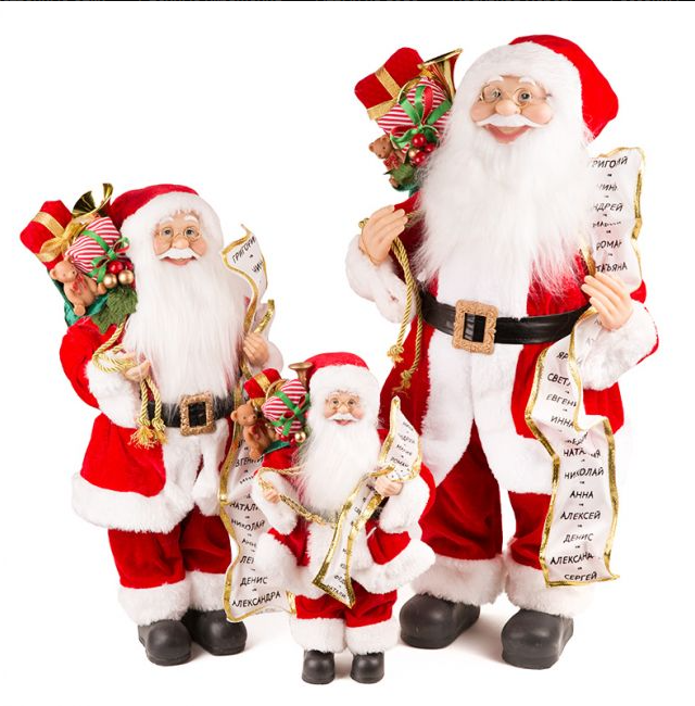 Дед Мороз под елку в красной шубке с подарками и списком от 30 см - фото 2 - id-p220288292