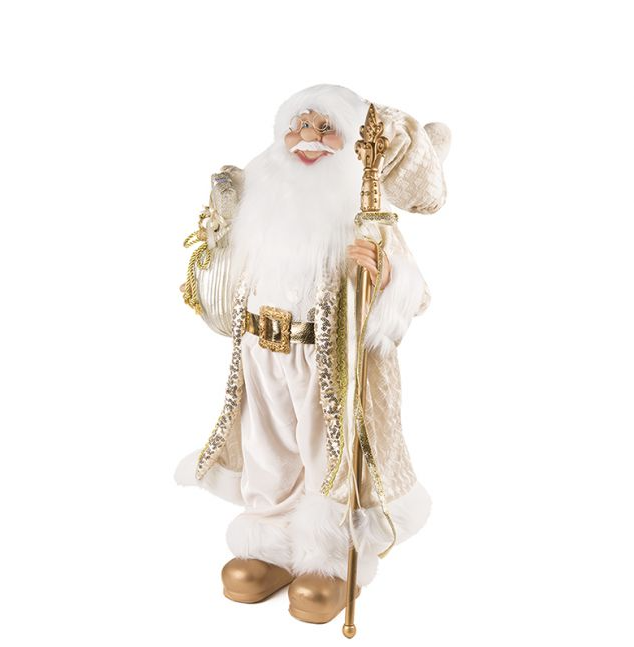 Дед Мороз в золотой шубке с подарками и посохом, от 30 см - фото 1 - id-p220288294