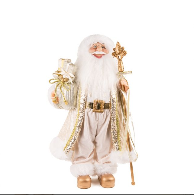 Дед Мороз в золотой шубке с подарками и посохом, от 30 см - фото 2 - id-p220288294
