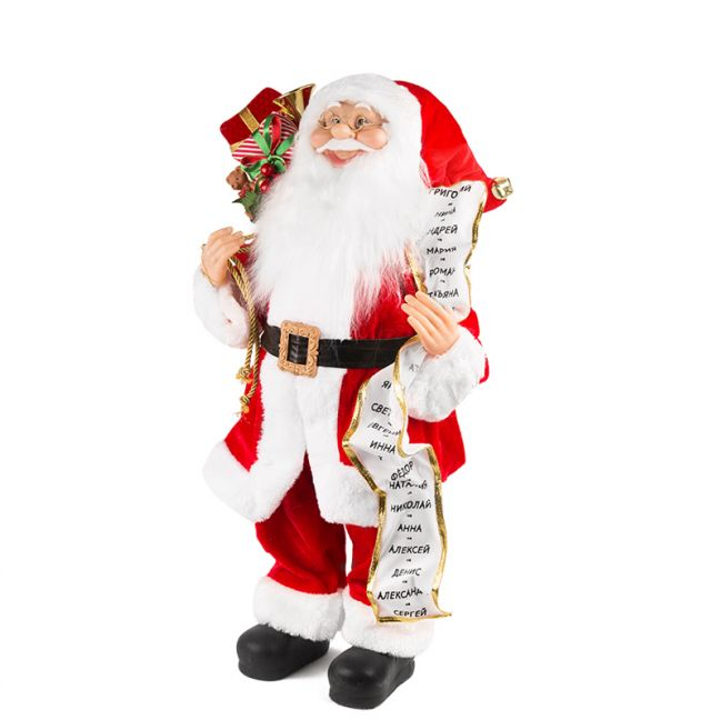 Дед Мороз под елку в красной шубке с подарками и списком от 30 см - фото 3 - id-p220288292